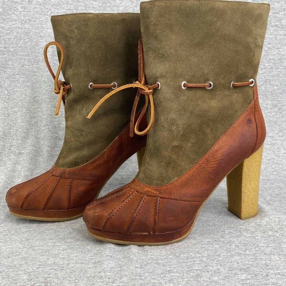 Rockport Booties Womens 8.5 Courtlyn Duck Upper Leather Adiprene Lined Roll Down